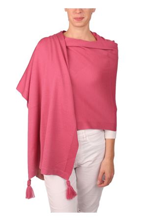 Wool stole with fringes and tufts Art Tricot | 201602ROSA